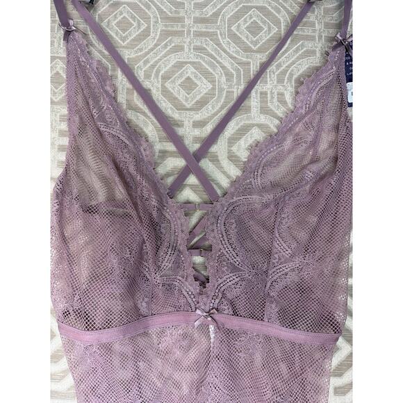 Cacique The Seriously Sexy Women's 14/16 Purple Lace Lingerie Bodysuit Teddy NWT - Picture 6 of 6